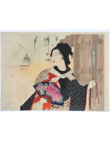 Estampe Japonaise de Takeuchi Keishu | Jeune femme au festival de Sanno Venez acheter